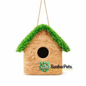 Premium House Shape Finches Nest Box – Natural Hanging Bird Nest for Breeding