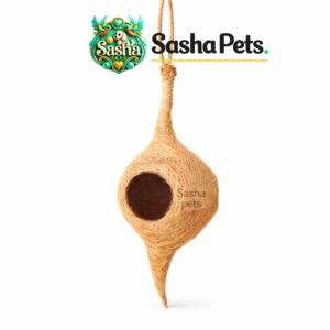 Premium Long Shape Coir Fibre Finches Nest – Natural Hanging Bird Nest