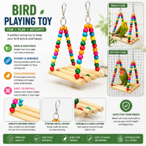 birds wooden swing playing toy